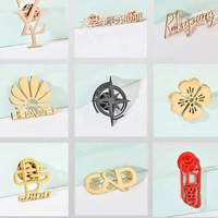 Broche de Revers en Métal Creux Personnalisée avec Logo Luxueux 3D Doré en Lettres, Populaire et Décorative, pour Costume, Badge Femme et Homme, pour Vêtements