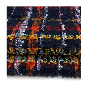 Hilo de nailon y poliéster de alta calidad, tejido de lujo a cuadros, tela de Tweed - Product Image 1
