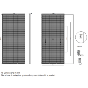Module photovoltaïque bifacial à double vitrage haute performance, type N, mono demi-cellule, série 600W, pour applications à grande échelle - Product Image 3