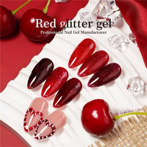2026 New Fashion <b>Red</b> <b>Glitter</b> High Quality UV Nail Gel Polish - Product Image 5