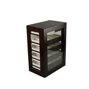 Customized Luxury Jewelry Gift Set-Rectangle Wooden Suede Leather <b>Drawer</b> for Rings Necklaces Watch Logo OEM/ODM <b>Storage</b> Manager - Product Image 2