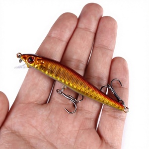 Esche vive Mino con ami in acciaio inossidabile, affondamento lento, proiezione remota, laser Hengjialuya, esca bionica a lingua corta, attrezzatura da pesca - Product Image 1