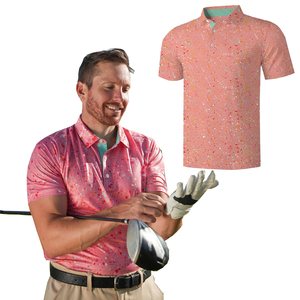 Oem Logo Impresión Golf Polos Venta al por mayor Polos Sublimados Hombres 88% Spandex 12% Poliéster Rayas Golf Camisas - Product Image 1
