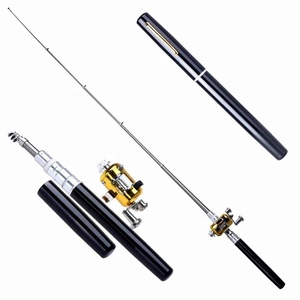 Portable Pocket Telescopic Mini <strong>Fishing</strong> Pole <strong>Pen</strong> Shape Folded <strong>Fishing</strong> <strong>Rod</strong> With Reel Wheel - Product Image 1