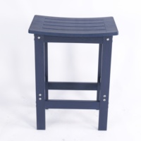 Chaise de salle à manger bleu marine en plastique HIPS, avec repose-pieds en acier inoxydable 304, siège de bar/îlot de cuisine pour la maison