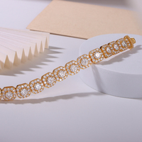 Bracelet en moissanite de 5,0 mm serti de diamants, argent 925 plaqué or 18 carats, bijoux hip-hop pour hommes, bracelet pavé style rappeur