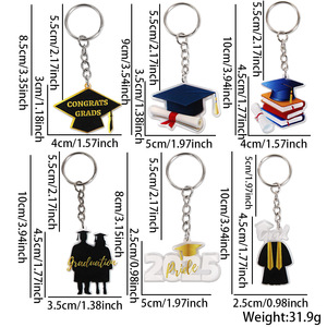 2025 abito di laurea cappellino portachiavi insegnanti studenti donne gioielli accessori personalizzati moda ciondolo portachiavi regali <span class=keywords><strong>per</strong></span> sempre - Product Image 2