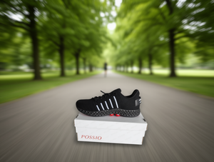 Scarpe da corsa Possio Tomaia in rete nera Suola in gomma Abbigliamento sportivo estivo unisex - Product Image 2