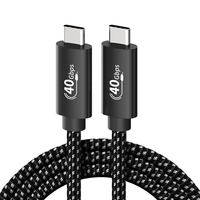 Cable de Datos Thunderbolt 4 USB4 40Gbps 8K USB-C 5A con Carga Rápida PD240W y Trenzado de Nailon para Macbook y Cámara