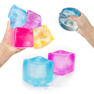 Needoh Style Ice Cube Maltose Squeeze Toy Colorful Transparent Stress Relief Cube For Kids Adults And Desk <b>Fidget</b> Play - Product Image 1