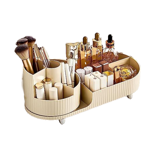 Kunststoff Make-up Pinsel Lagerung Desktop Rotierende Make-up Pinsel Aufbewahrung röhre Schlafzimmer Tisch Augenbrauen Bleistift Lidschatten - Product Image 2