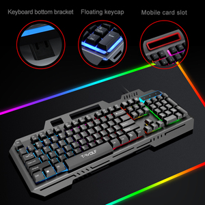 Teclado para Juegos T-WOLF T16 de 104 Teclas, Teclado USB con Cable y Retroiluminación LED con Soporte para Teléfono, Teclado para Juegos de Computadora de Escritorio - Product Image 3