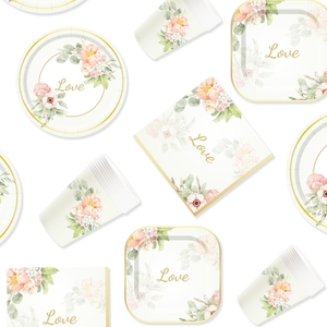 DAMAI, platos y servilletas para fiesta de despedida de soltera, juego de vajilla para fiesta de Sr. y Sra., decoraciones de boda de compromiso, favores para cumpleaños - Product Image 5