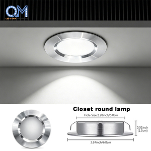 Mini <span class=keywords><strong>spot</strong></span> LED ultra-plat encastré en aluminium pour éclairage de meubles, armoires, étagères et vitrines - Product Image 1
