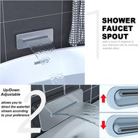 Système de douche thermostatique Homedec à 3 poignées, double pommeau de douche LED 12" et 6", jet corporel complet, bec de baignoire et douchette à main, ensemble de robinetterie chromé