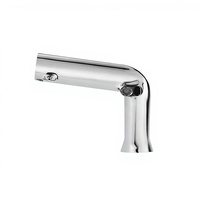 Robinet automatique sans contact à double capteur en laiton et distributeur de savon et d'eau 2-en-1 pour lavabo de salle de bain