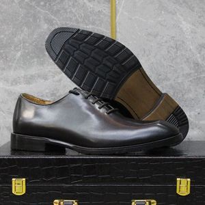 Chaussures habillées pour hommes à lacets avant, bout carré, rehaussantes, en cuir de vachette, pour l'automne, prix d'usine - Product Image 2