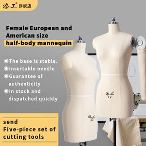 <span class=keywords><strong>Mannequin</strong></span> de modèle de <span class=keywords><strong>couture</strong></span> réglable de style support pour femme avec des caractéristiques de tête et de bras pour adultes en tissu - Product Image 3
