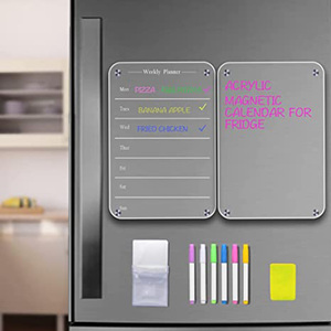 Tableau effaçable à sec en acrylique transparent réutilisable, calendrier personnalisé, tableau magnétique transparent pour réfrigérateur - Product Image 4