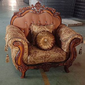 Đồ Nội Thất <span class=keywords><strong>Sofa</strong></span> Phong Cách Châu Âu Cổ Điển Bán Chạy Bộ <span class=keywords><strong>Sofa</strong></span> Da Chạm Khắc Gỗ Phòng Khách Sang Trọng - Product Image 6