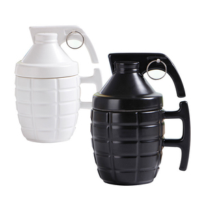 Tasse à café personnalisée en forme de <span class=keywords><strong>Grenade</strong></span>, tasse en céramique avec couvercle, Logo personnalisé, vente en gros - Product Image 1