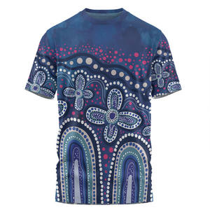 Nuovo arrivo personalizzato verde Australia t-shirt aborigena per gli uomini Dot pittura illustrazione commemorazione culturale usura - Product Image 4