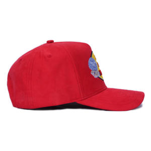 Casquette de baseball en daim rouge TCAP personnalisée de haute qualité à 5 panneaux avec broderie 3D et protection solaire - Product Image 4