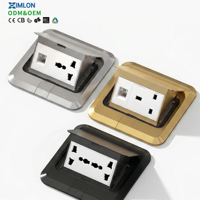 Prise de sol industrielle universelle XIMLON de haute qualité, type 120, 125V, 3 prises, 16A, en acier inoxydable, étanche, design dissimulé