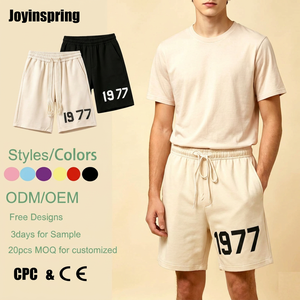 Shorts décontractés amples pour jeunes garçons, style vintage américain, numérotés 1977, longueur 5/4, tendance été, streetwear, fabrication directe usine OEM ODM - Product Image 1