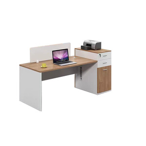 Maibo Office Desk <b>Set</b> For 2-3 People Grey Modern Minimalist Design With Storage Drawers And Chair For Office Use - Product Image 4