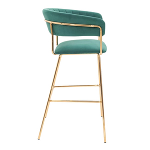 Bắc Âu Phong Cách Sang Trọng Cao Cấp Bọc Vàng Cao Nhung Thanh Quầy Phân Ghế Với Kim Loại Vàng Chân - Product Image 4