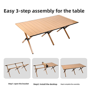 Multifunctional Modern Oxford Egg Roll <b>Table</b> Aluminum <b>Portable</b> Folding <b>Table</b> for Leisure Camping <b>Picnic</b> 4-Seater - Product Image 5