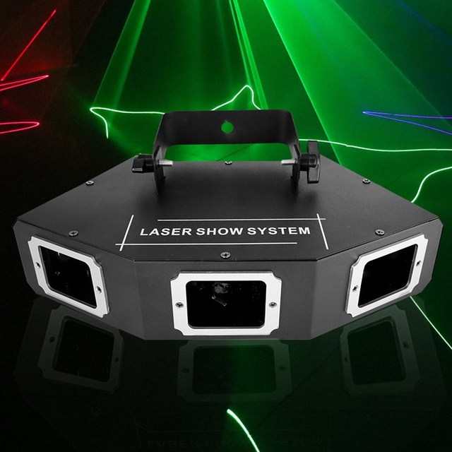Professinal 3 Lens RGB Laser Line Scanner Laser DJ Dance Bar Disco Effect Light System Show