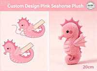 Jouet en peluche hippocampe brodé personnalisé, animal marin doux pour cadeaux promotionnels - Peluche super douce anti-stress
