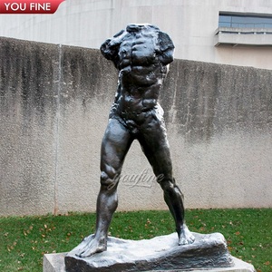 Sculpture d'homme marchant en <span class=keywords><strong>bronze</strong></span> <span class=keywords><strong>Rodin</strong></span> classique grandeur nature d'extérieur - Product Image 2