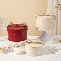 Boîte cadeau circulaire étoiles scintillantes taille moyenne - Boîte d'emballage à ouverture à clapet pour bonbons - Boîte cadeau souvenir - Boîte cadeau de Noël