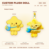 Porte-clés personnalisé en peluche étoile avec visage clignotant, pochette bleue, badge souriant, breloque de sac – Vente en gros