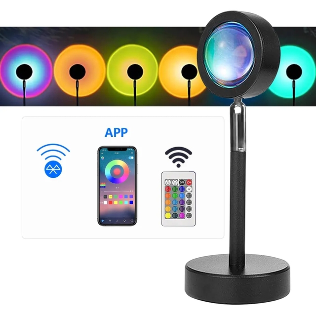 180 Degree Rotation Home Decoration Dropshipping Rgb New Product Led Sunset Projection Light Halo Lamp