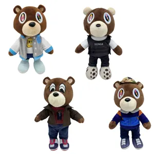 10 بوصة محشوة الحيوانات Plushie هدية للأطفال لعبة Kanye الدب أفخم التخرج