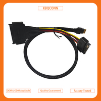 Kabel Data Adaptor Konektor SFF-8654 4i 38Pin ke SFF-8639 U.2 untuk Server, Backplane, Motherboard, dan Workstation