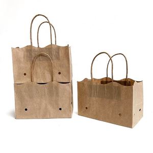 Sac d'emballage promotionnel pour supermarché avec logo personnalisé, en papier sulfurisé, avec poignée perforée, impression offset, recyclable, à fond carré - Product Image 6