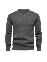 Pull tricoté ample à col rond pour homme, motif lettres, anti-plis, tendance hiver, manches longues, vente en gros