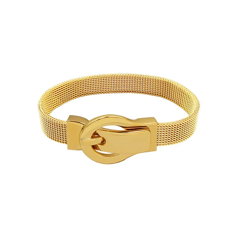 Luxury Watch Belt Buckle Magnet Bracelet Hand Jewelry Plated 18K Gold Geometric Chain   Link Bracelets Titanium Steel