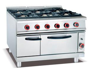 Equipo de cocina comercial <span class=keywords><strong>Horno</strong></span> de gas de 4 quemadores de acero inoxidable con parrilla de roca de lava Estufa de gas con <span class=keywords><strong>horno</strong></span> - Product Image 3