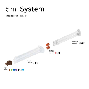 Alat Perawatan Gigi Kosong Dual Syringe Untuk Penggunaan Profesional Rasio Pencampuran 1:1 2:1 4:1 10:1 2.5ml 5ml 10ml - Product Image 3