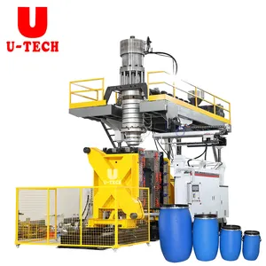 Fully automatic 160L barrel double 3 layer extrusion HDPE moulding plastic 200 liter Chemical Drum blow molding machine