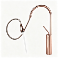 Robinet de cuisine commercial à douchette extractible, monocommande, à haut arc, en acier inoxydable, à poser sur évier, vente en gros d'articles sanitaires