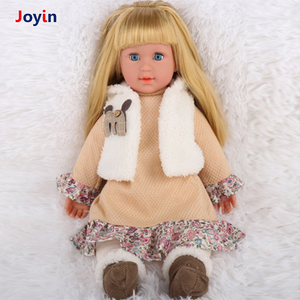 Muñeca de silicona de cuerpo completo para niños de 18 pulgadas, falda Esmeralda marrón con chaleco blanco, muñeca de goma de juguete para niñas, <span class=keywords><strong>Blin</strong></span> móvil suave - Product Image 2