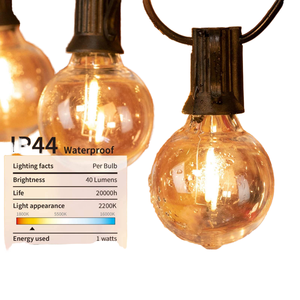 Guirnalda de luces <span class=keywords><strong>LED</strong></span> G40 al <span class=keywords><strong>por</strong></span> <span class=keywords><strong>mayor</strong></span> de fábrica 10M/25ft/50ft decoración de boda de Navidad impermeable al aire libre - Product Image 6