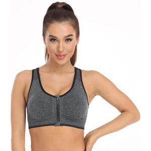Sujetador deportivo con cremallera frontal para mujer, sin aros, espalda cruzada, cuello redondo, para yoga y ropa deportiva, talla M, hecho en China - Product Image 4